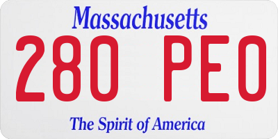 MA license plate 280PE0