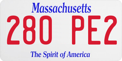 MA license plate 280PE2