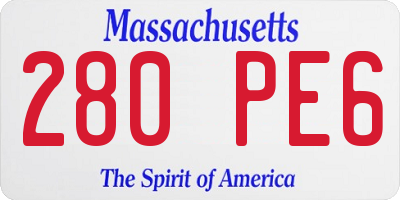 MA license plate 280PE6