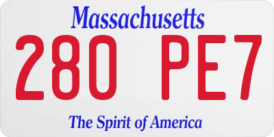 MA license plate 280PE7