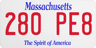 MA license plate 280PE8