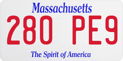 MA license plate 280PE9
