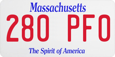 MA license plate 280PF0
