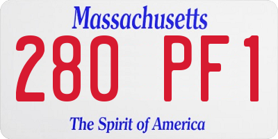 MA license plate 280PF1