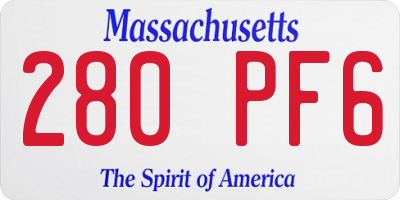 MA license plate 280PF6