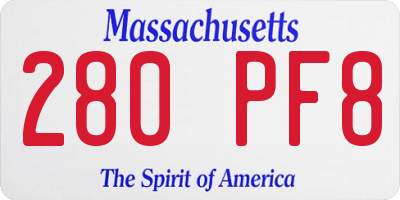 MA license plate 280PF8