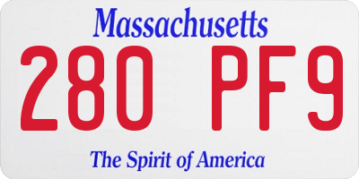 MA license plate 280PF9