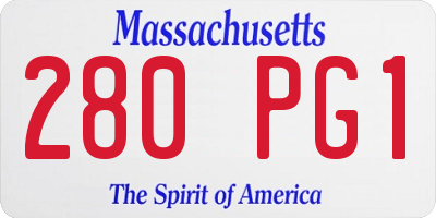 MA license plate 280PG1