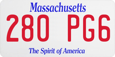 MA license plate 280PG6