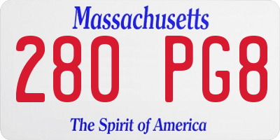 MA license plate 280PG8