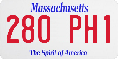 MA license plate 280PH1