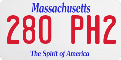 MA license plate 280PH2