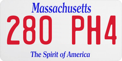 MA license plate 280PH4