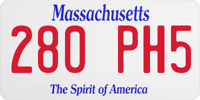 MA license plate 280PH5