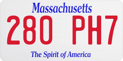 MA license plate 280PH7