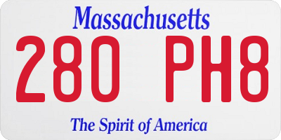 MA license plate 280PH8