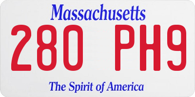 MA license plate 280PH9