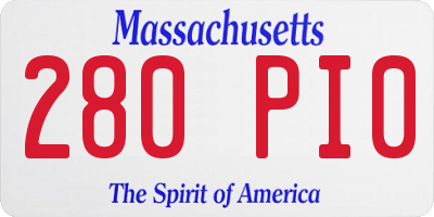 MA license plate 280PI0