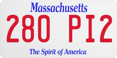 MA license plate 280PI2