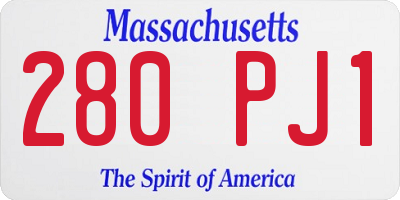 MA license plate 280PJ1