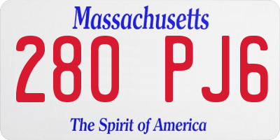 MA license plate 280PJ6