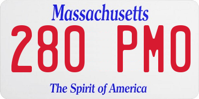 MA license plate 280PM0