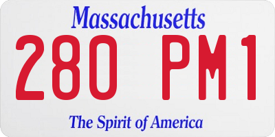 MA license plate 280PM1