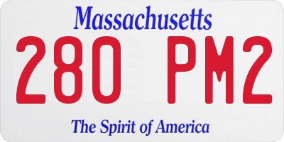 MA license plate 280PM2