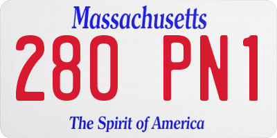 MA license plate 280PN1