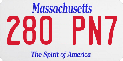 MA license plate 280PN7