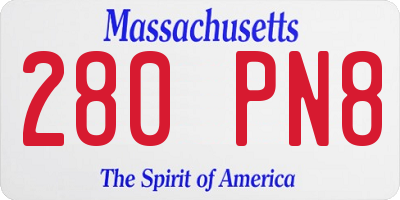 MA license plate 280PN8