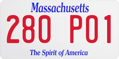 MA license plate 280PO1