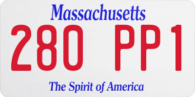 MA license plate 280PP1