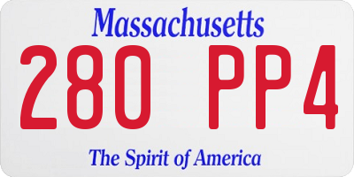MA license plate 280PP4