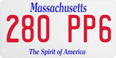 MA license plate 280PP6