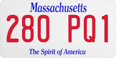 MA license plate 280PQ1