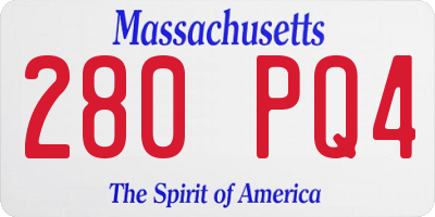 MA license plate 280PQ4