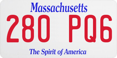 MA license plate 280PQ6