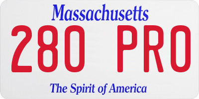 MA license plate 280PR0