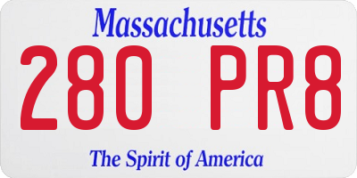 MA license plate 280PR8