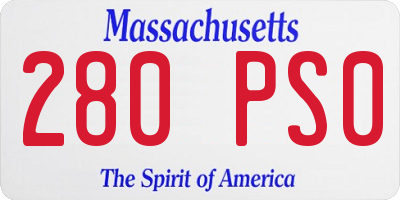 MA license plate 280PS0