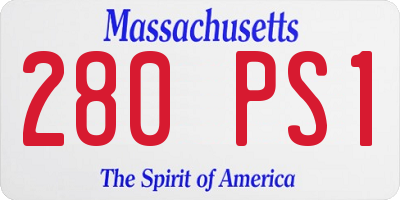 MA license plate 280PS1