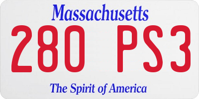 MA license plate 280PS3