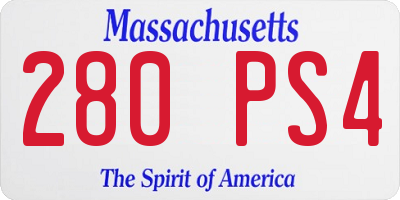 MA license plate 280PS4