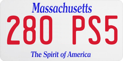 MA license plate 280PS5