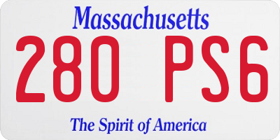 MA license plate 280PS6