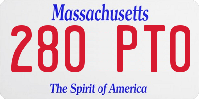 MA license plate 280PT0