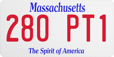 MA license plate 280PT1