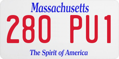 MA license plate 280PU1