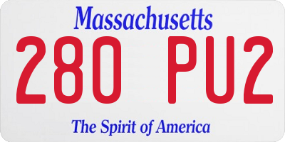 MA license plate 280PU2